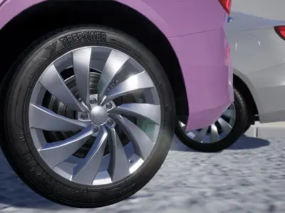 Sedan Car Low-poly 3D model