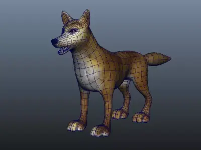 Cartoon Fox animal suitable for Ar VR project Mammal 3D model 3D model