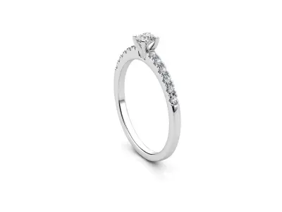ZDR026 diamond engagement ring gold 3D print model