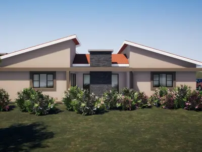 Three Bedroom Low-poly 3D model