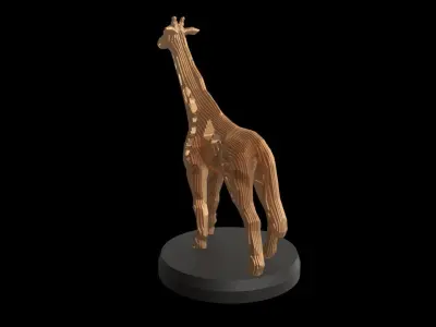 Parametric V Giraffe Low-poly 3D model