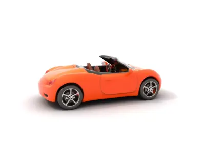 Vibrant Orange Convertible model pack Low-poly 3D model