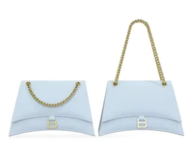 Balenciaga Crush Medium Chain Bag White Leather Low-poly 3D model