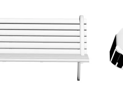 Classic park bench 3D model