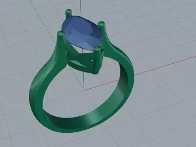 Elegant Marquise Gemstone Ring Jewelry 3D print model