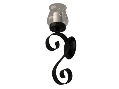 Wallmounted Iron Candle Holder 01 Low-poly 3D model