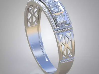 Diamond ring 0529 3D printable model Free 3D print model