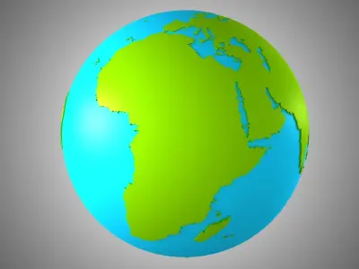 Solid Color Blue Lime Globe 3D model