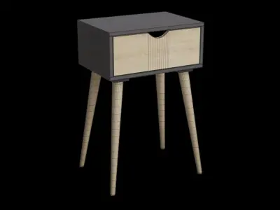 Modern Flair Single Drawer End Table Low-poly 3D model