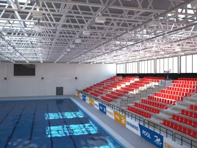  Olympic Swimming Pool Low-poly 3D model