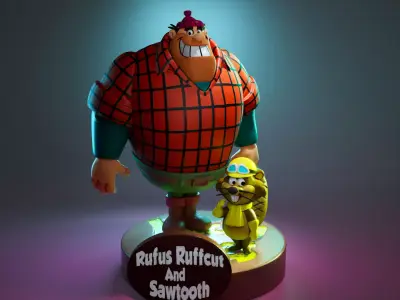 Rufus Ruffcut and Sawtooth - The Wacky Races 3D print model