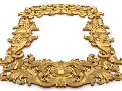 Plaster decorative frame wall ornament onlay 02 3D print model