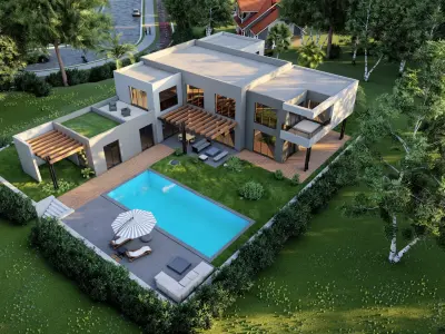 2 Storey Villa with Swimming Pool  3D model
