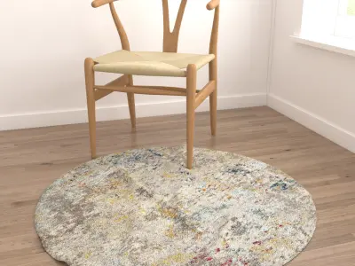 Round Rug Set 180 3D model