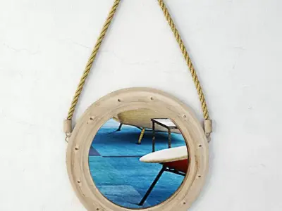 Round Metal Jute Mirror by ZARA HOME 3D model