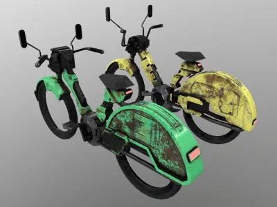 Cyberpunk Motorcycle Low-poly 3D model