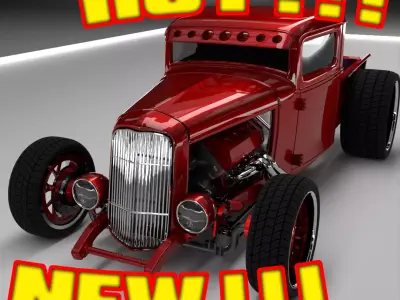 32 Classic Hot Rod Pickup 3D print model