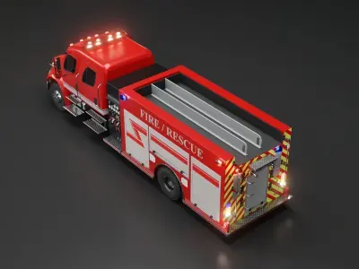 Fire Engine - American Custom Pumper Truck 3D model