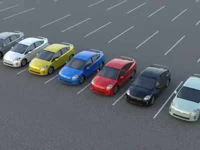 R3DP ASIAN CARS LOW-POLY PBR - Toyota Prius Low-poly 3D model