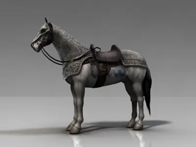 Horse with armor - Lowpoly - Low-poly 3D model