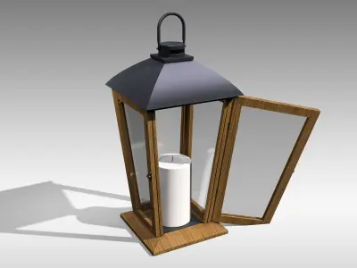 Wood Lantern 05 Low-poly 3D model