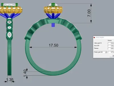 Jewelry Ring Gold 3D print model