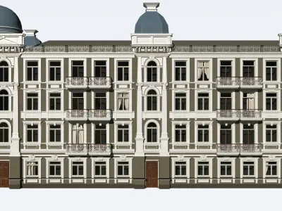 Classic residential building for the European Street 3 3D model 3D model