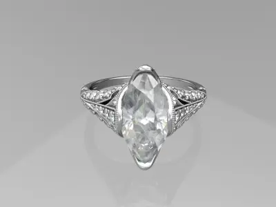 Art deco ring 3D print model 16
