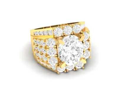 Luxury Statement Gemstone Diamond Men Ring  155 3D print model