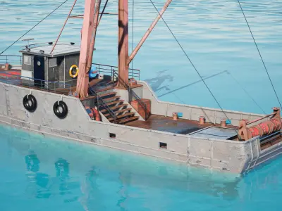 Btm Boat v1 - Unreal Engine Project Low-poly 3D model
