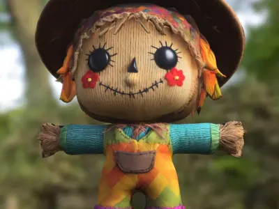 Scarecrow decorative funny Low-poly 3D model