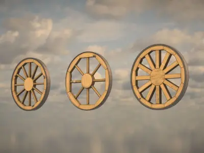 Western Wheels Low-poly 3D model