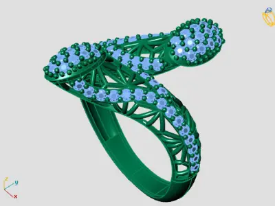Two Head Women Ring 3DM Womens Ring 3d models 3D print model 3D print model 23