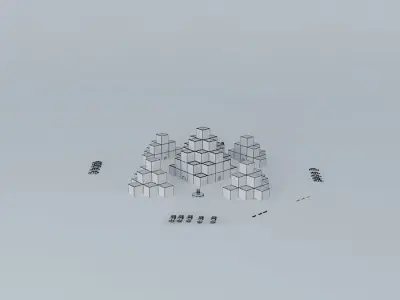 Cubic Step Pyramid 3D model