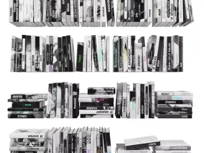 Books 150 pieces 2-1-5 Low-poly 3D model