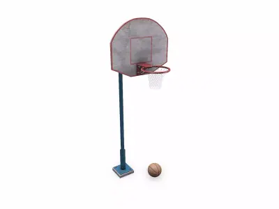 Old Basketball Hoop Low-poly PBR Low-poly 3D model