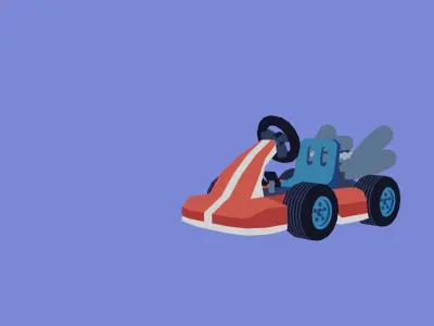 Toony Series - Tiny Kart Low-poly 3D model