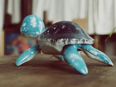 Turtle cute statue 3D model