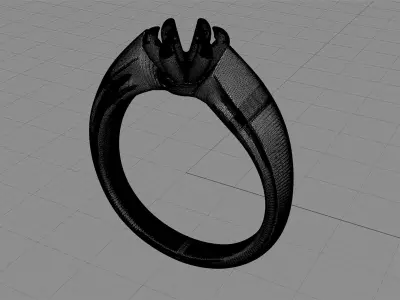 D-1531 solitaire diamond engagement ring 3D print model