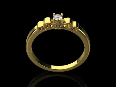 Women  ring  diamond 140 3D print model