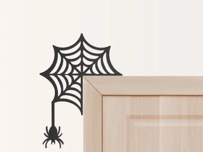 Halloween Door Corner Decor -  Spider - Web Shaped 3D print model