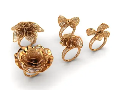 Notka rings  desgine 5 desgines 3D print model