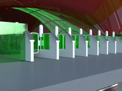 Railway station 3D model