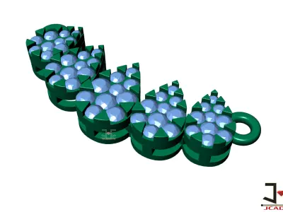 0231 - Fancy Diamond Pendant Set for Women 3D print model