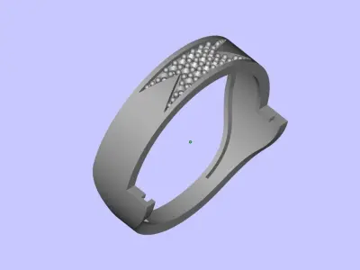 Womens Two piece solitaire ring 3D print model
