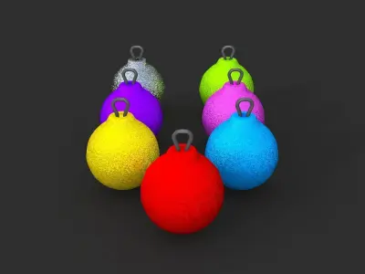 Decorative Glitter Balls Low-poly 3D model