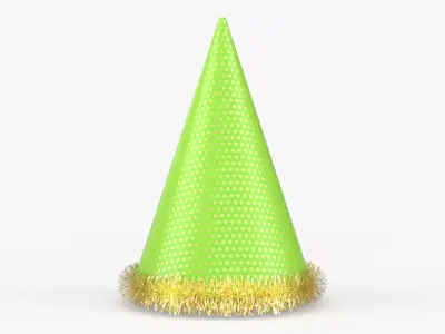 Party hat green 3D model