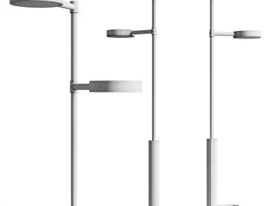 Two Cylinders Floor Light Low-poly 3D model