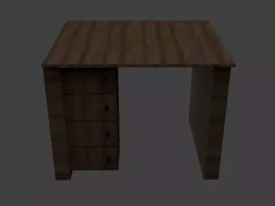 Free Wooden Desk game-ready Free low-poly 3D model