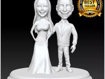 Wedding couple Cake 3D print 3D print model